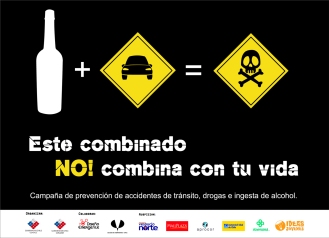 publicidad para evitar combianr alcohol con autos